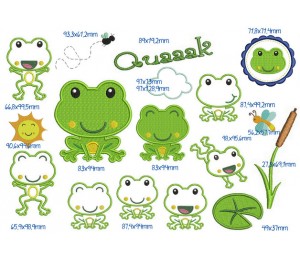 Stickmuster - Frosch lachend Appli